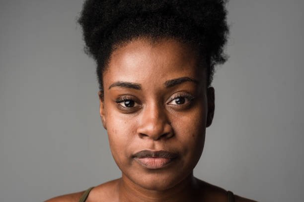serious woman portrait, photography, afro american, africa